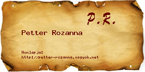 Petter Rozanna névjegykártya